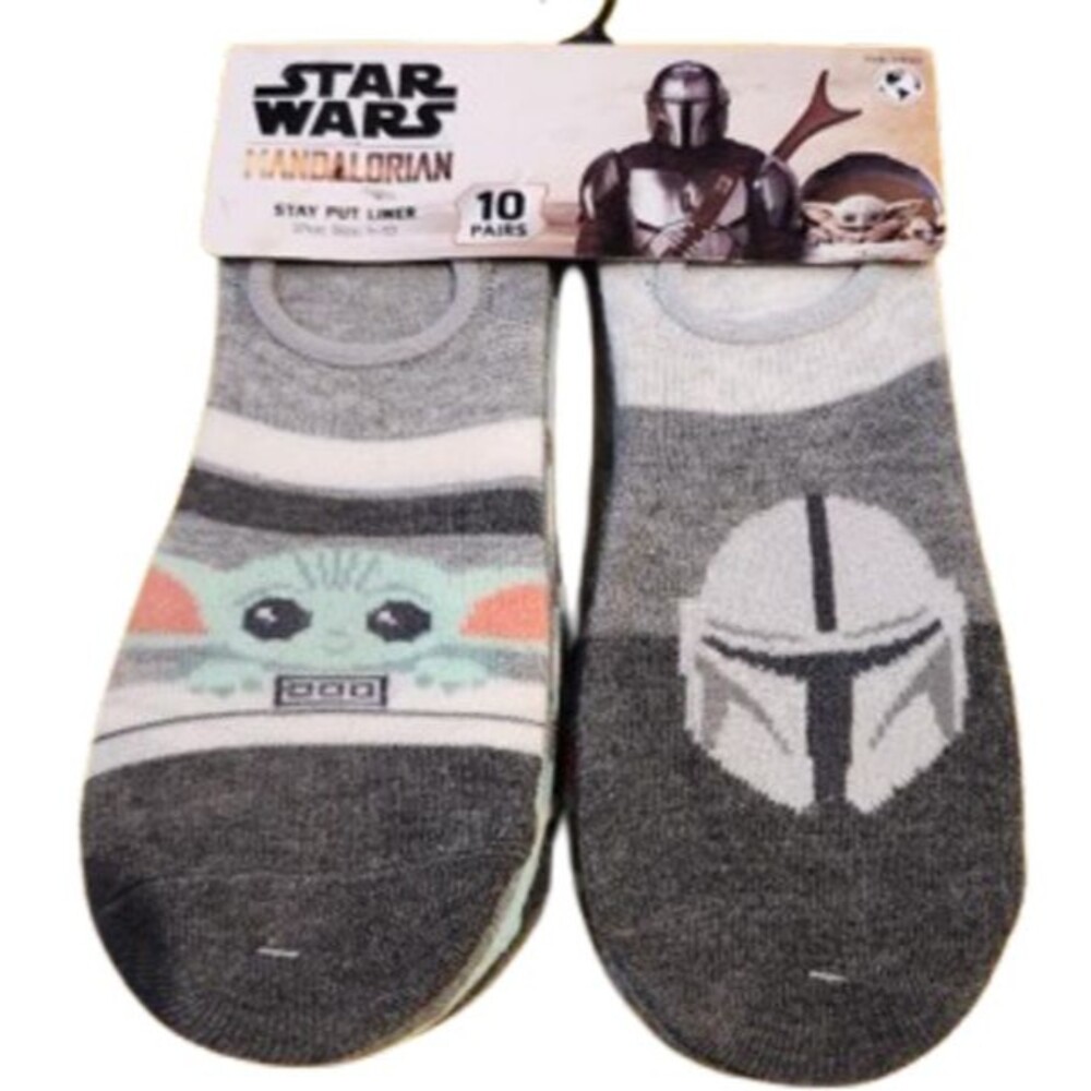 T9 STAR WARS MANDALORIAN LADIES LINER SOCKS 10 PAIRS SIZE 4-10 MOVIE APPAREL NEW